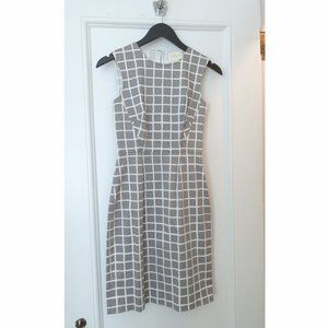 Kate Spade Checked Sheath Dress | Size 00 | Grey & White
